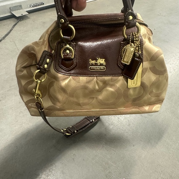 Coach Signature Canvas Shoulder Bag in Brown and Tan - Picture 5 of 5